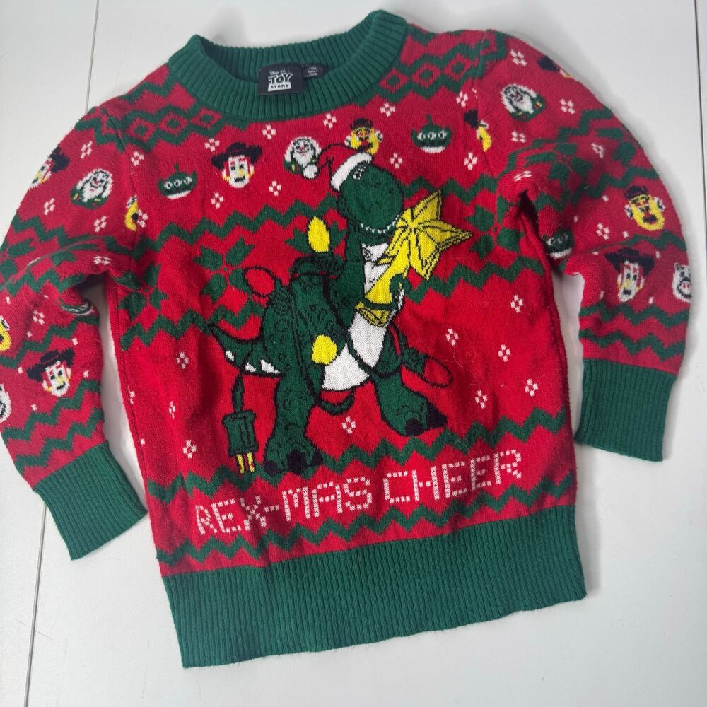 Disney Toy Story Rex-mas Cheer Christmas Holiday Unisex Baby Sweater Size 18 mo